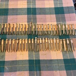 50 Vintage Wooden Clothespins